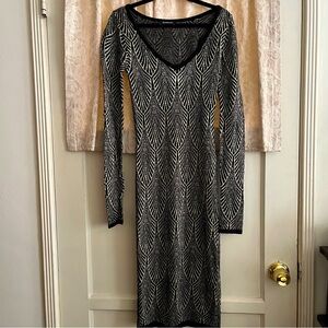 BEBE Black and Gold Maxi Dress